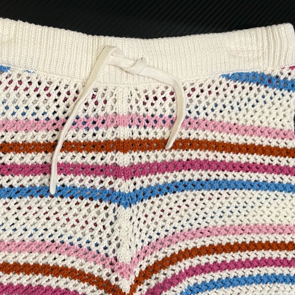 Lspace On the Horizon Striped Crochet Shorts Cream Pink Blue Red Size Medium - Picture 12 of 12